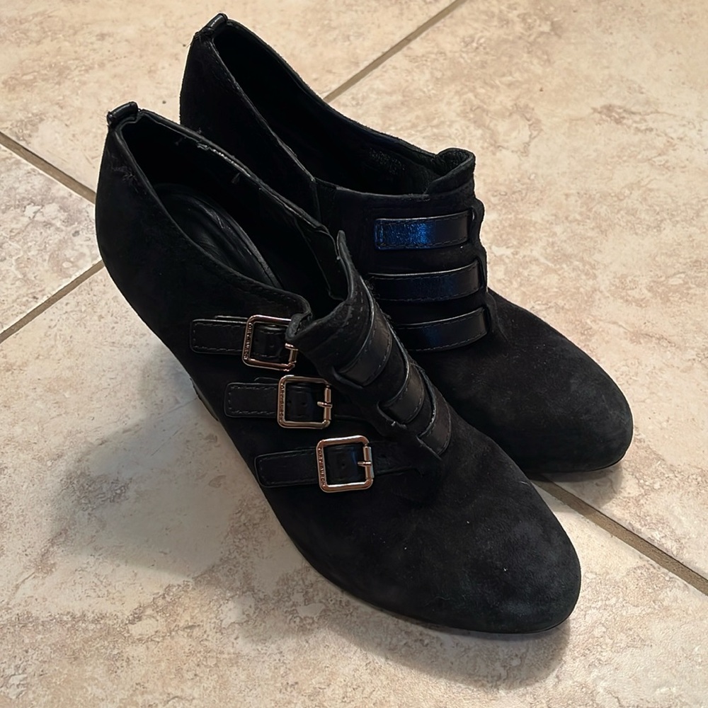 Tory Burch Black Ankle Boots with Buckle Detail